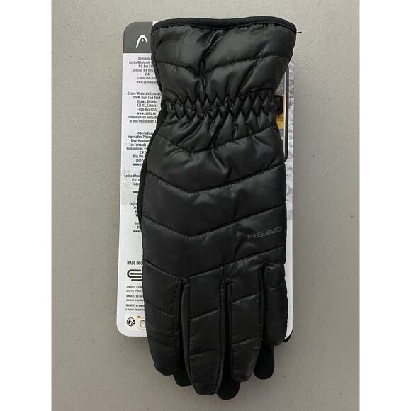 HEAD Women's Waterproof Hybrid Gloves Plush Fur Lining Black Medium Touchscreen - Picture 2 of 5